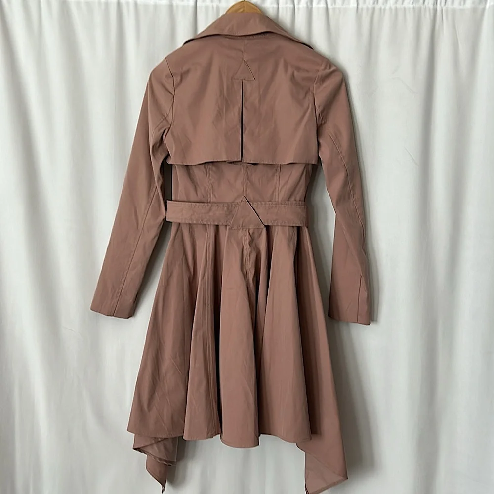 BCBG MaxAzaria NWT Blush Brielle Long Sleeve Trench Coat Jacket **Size XXS** - Picture 6 of 8